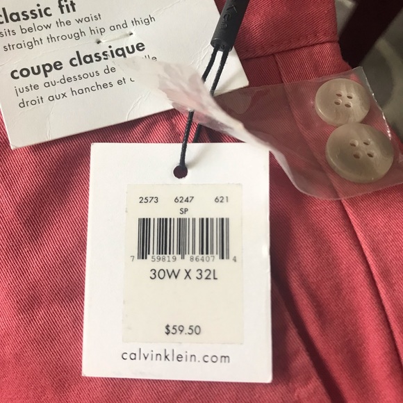 Mens Calvin Klein Brick red chinos - Picture 3 of 3